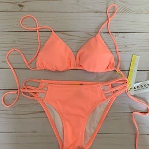 La Hearts Neon Orange Bikini